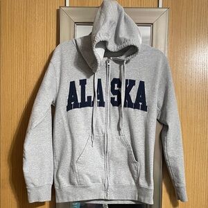 New York Popular size Small Gray Zip Up Alaska Hoodie Sweatshirt